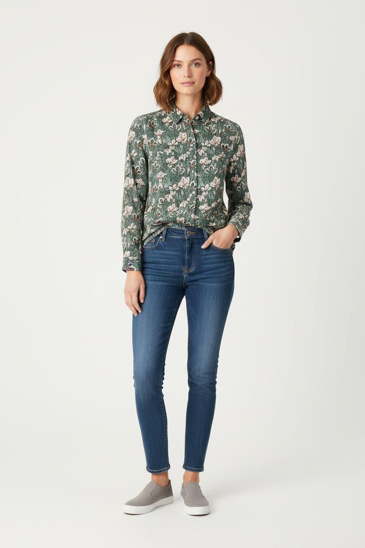 Chemise Verte et Blanche - Taille M/38 de la marque Caroll | PARAD82058 - Vendu par Paradigme - Image 1