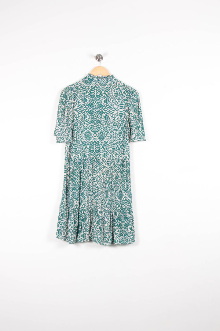 Robe Imprimée Verte et Blanche - Taille S/36 de la marque Caroll | PARAD82108 - Vendu par Paradigme - Image 4