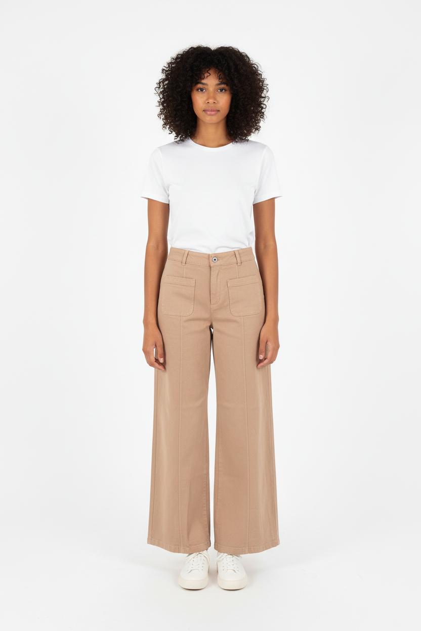 Pantalon Large Beige - Taille L/40 de la marque La Fée Maraboutée | PARAD82119 - Vendu par Paradigme - Image 1