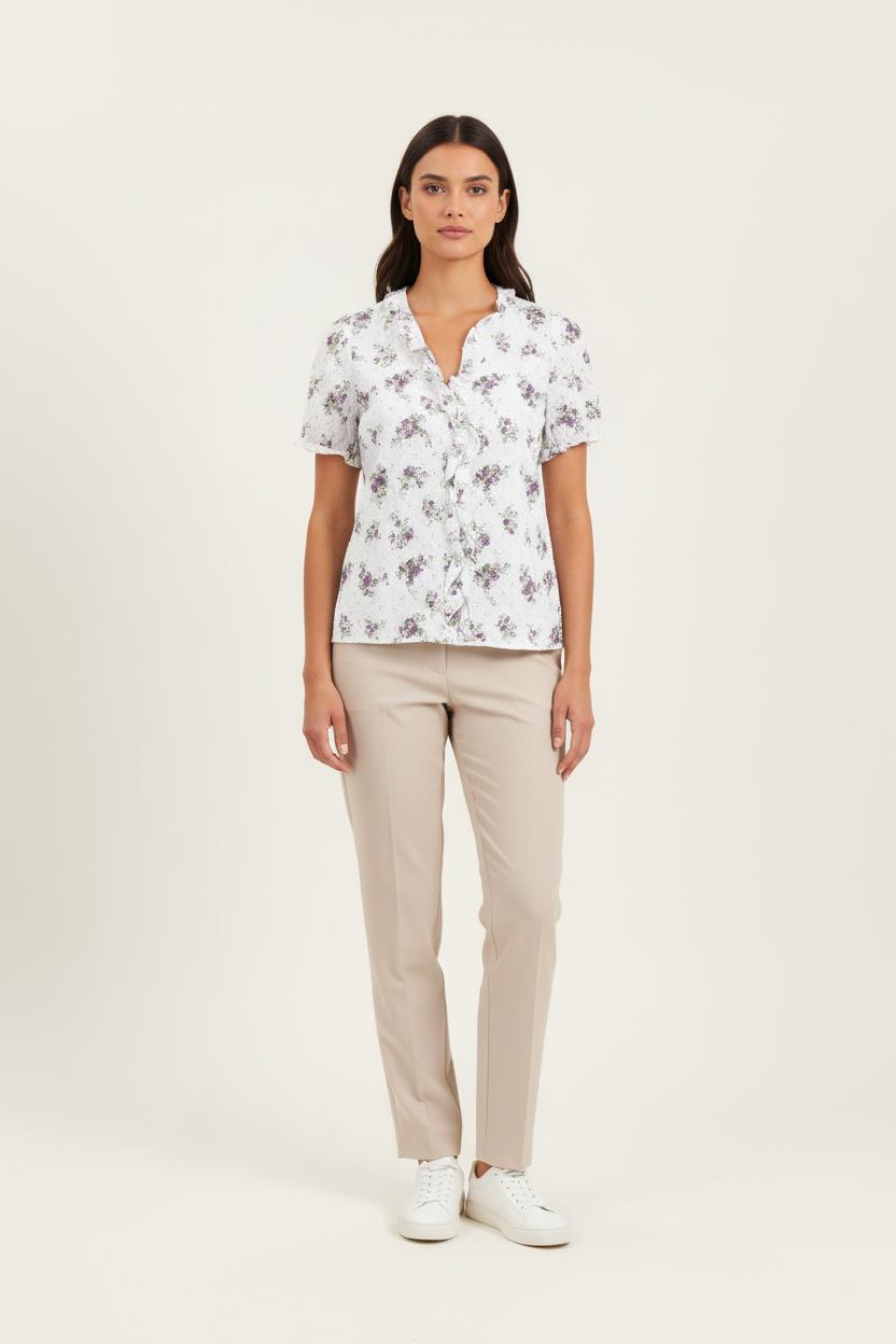 Blouse Blanche et Violette - Taille S/36 de la marque Sézane | PARAD82122 - Vendu par Paradigme - Image 1