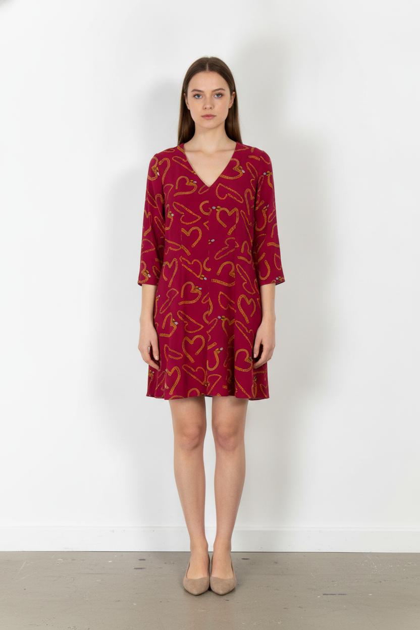 Robe Mi-longue Rouge et Jaune - Taille S/36 de la marque Tara Jarmon | PARAD82134 - Vendu par Paradigme - Image 1