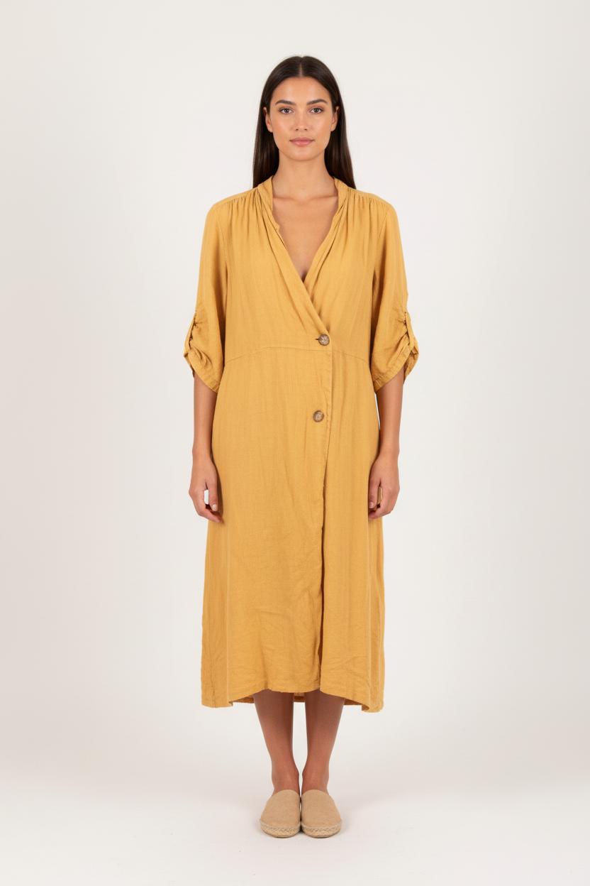 Robe Jaune - Taille XL/42 de la marque La Fée Maraboutée | PARAD82146 - Vendu par Paradigme - Image 1