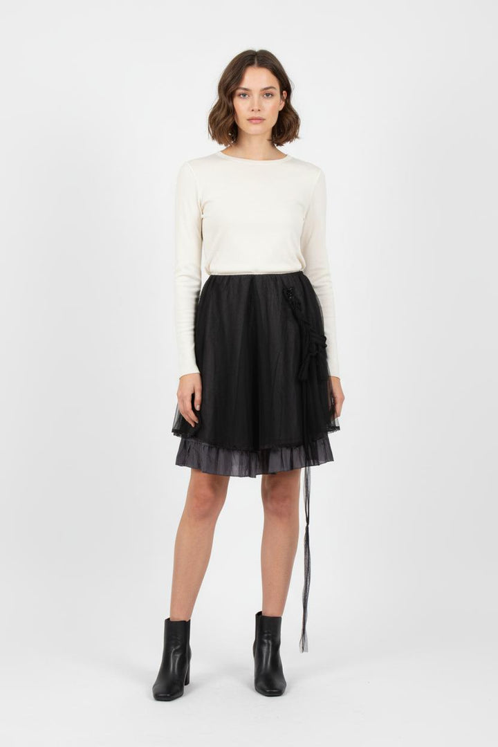 Jupe Volantée Noire - Taille XXL/44 de la marque La Fée Maraboutée | PARAD82157 - Vendu par Paradigme - Image 1