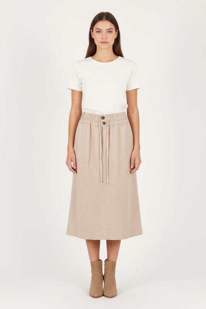Jupe Midi Beige - Taille XL/42 de la marque La Fée Maraboutée | PARAD82158 - Vendu par Paradigme - Image 1