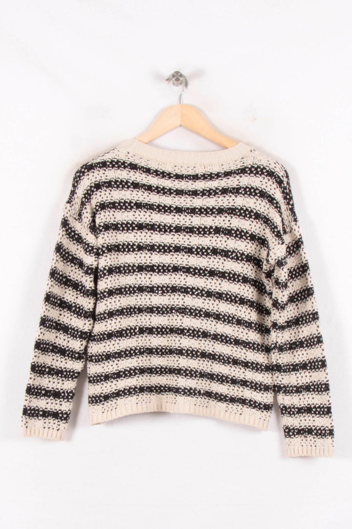 Pull Rayé Beige et Noir - Taille S/36 de la marque La Fée Maraboutée | PARAD82162 - Vendu par Paradigme - Image 4