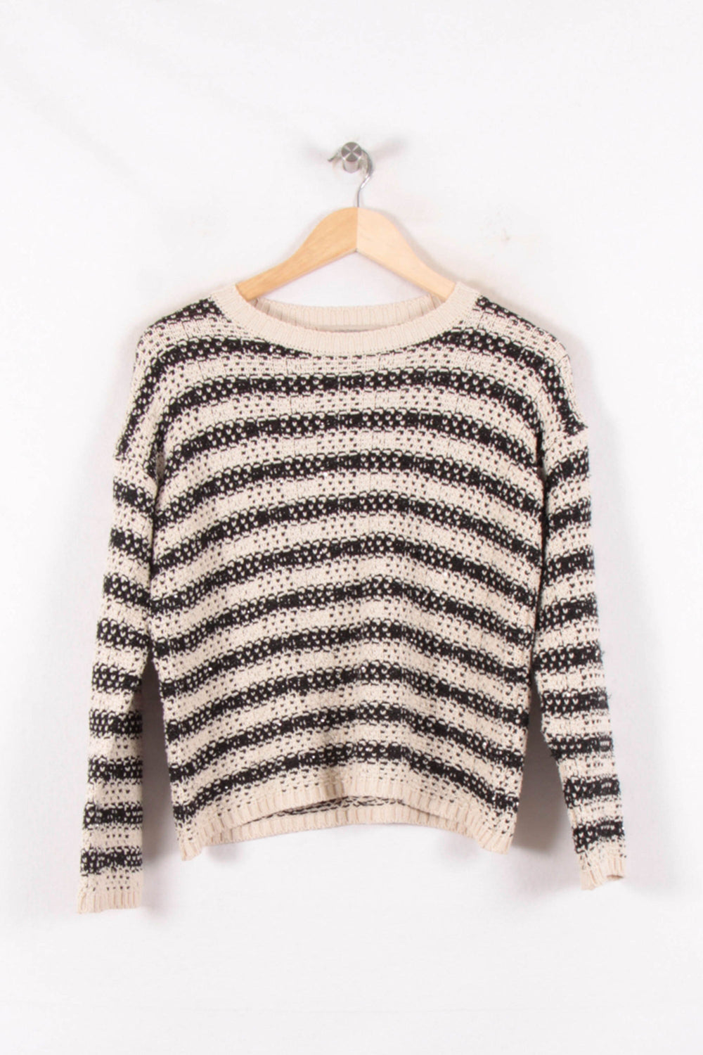 Pull Rayé Beige et Noir - Taille S/36 de la marque La Fée Maraboutée | PARAD82162 - Vendu par Paradigme - Image 2