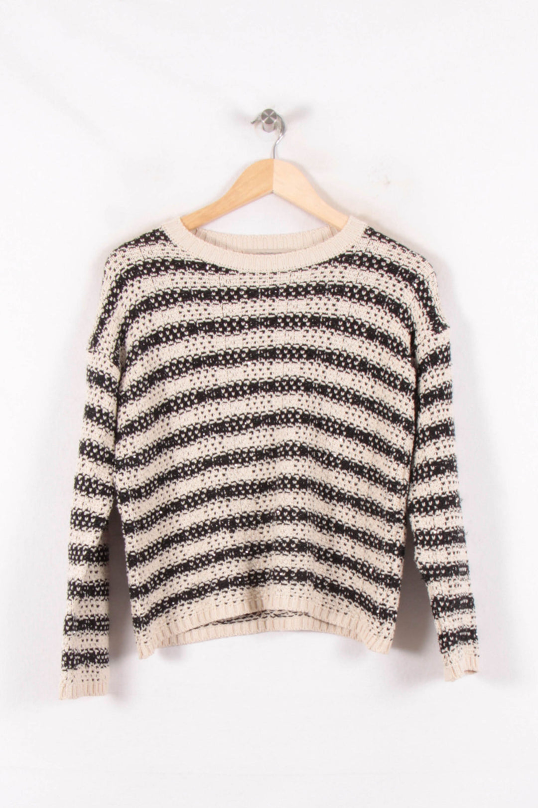 Pull Rayé Beige et Noir - Taille S/36 de la marque La Fée Maraboutée | PARAD82162 - Vendu par Paradigme - Image 2