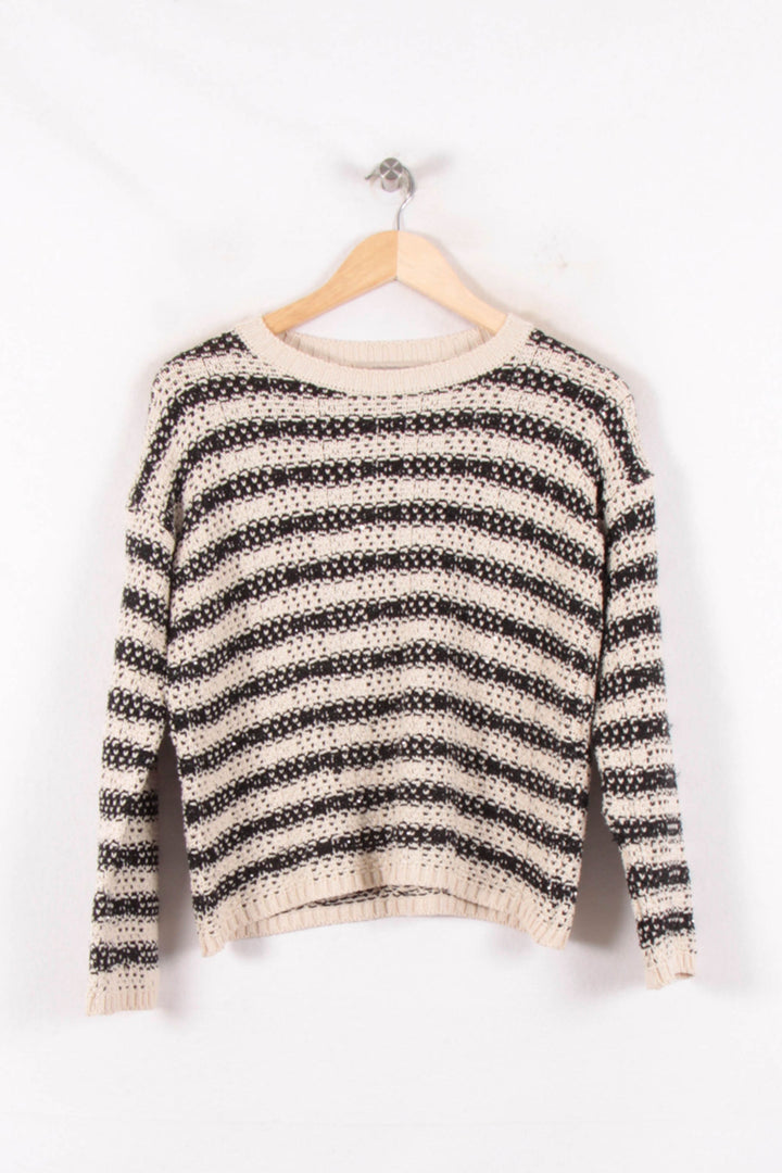 Pull Rayé Beige et Noir - Taille S/36 de la marque La Fée Maraboutée | PARAD82162 - Vendu par Paradigme - Image 2