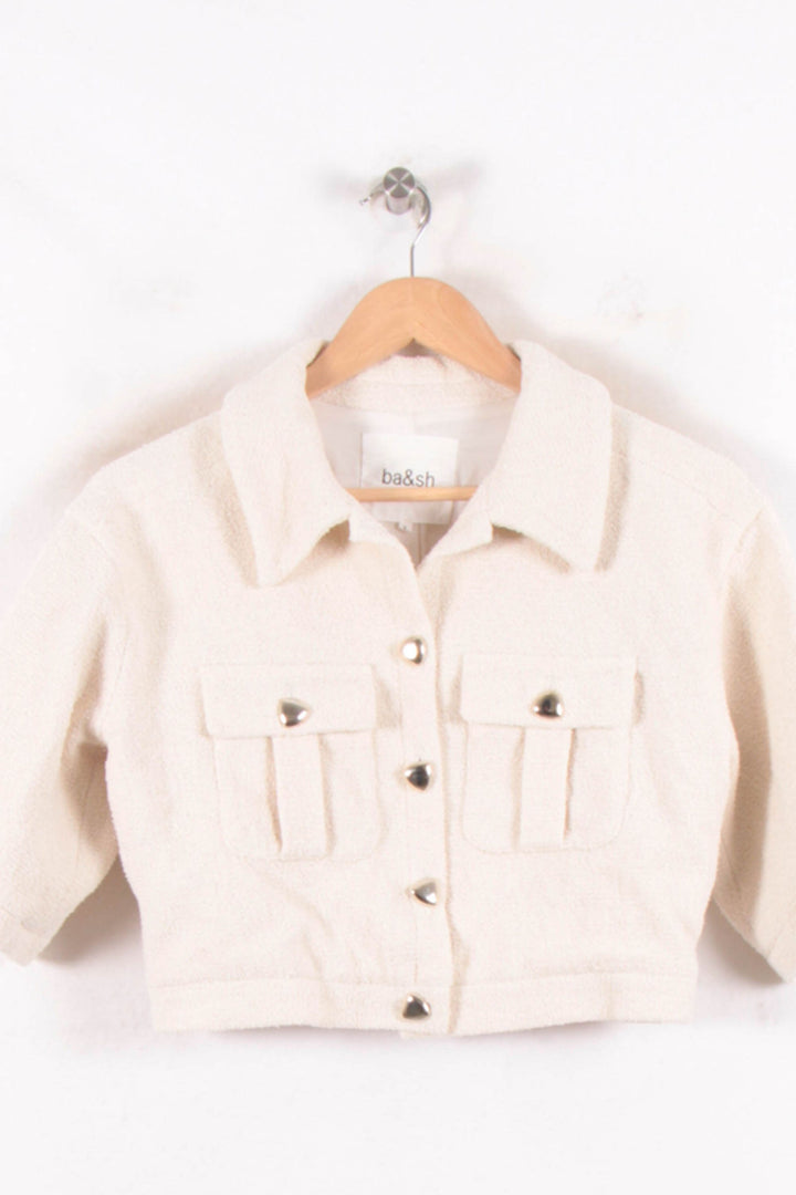 Veste Cropped Blanche - Taille S/36 de la marque ba&sh | PARAD82166 - Vendu par Paradigme - Image 2