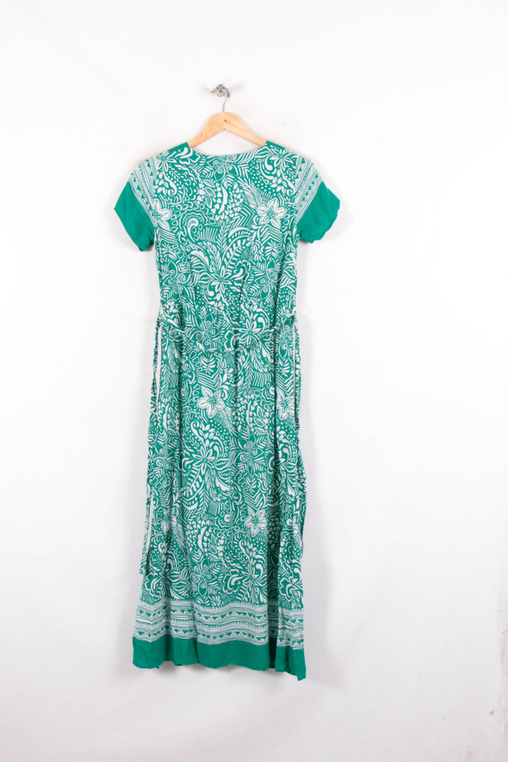 Robe Longue Verte et Blanche - Taille M/38 de la marque La Fée Maraboutée | PARAD82169 - Vendu par Paradigme - Image 4
