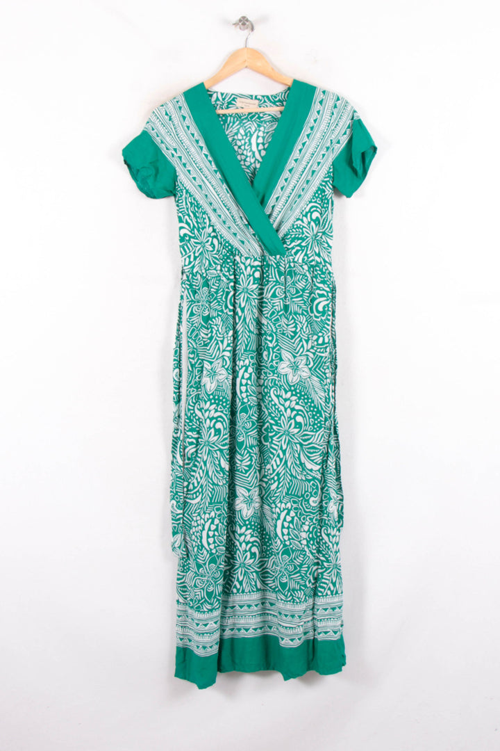 Robe Longue Verte et Blanche - Taille M/38 de la marque La Fée Maraboutée | PARAD82169 - Vendu par Paradigme - Image 2