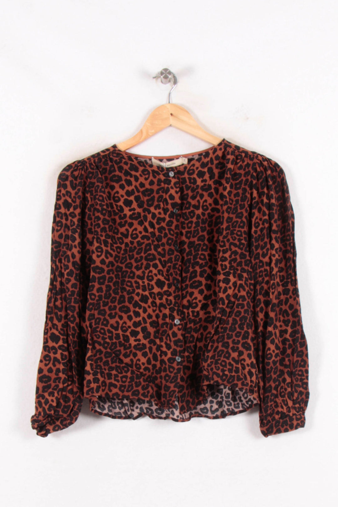 Blouse Léopard Marron et Noir - Taille M/38 de la marque La Fée Maraboutée | PARAD82173 - Vendu par Paradigme - Image 2