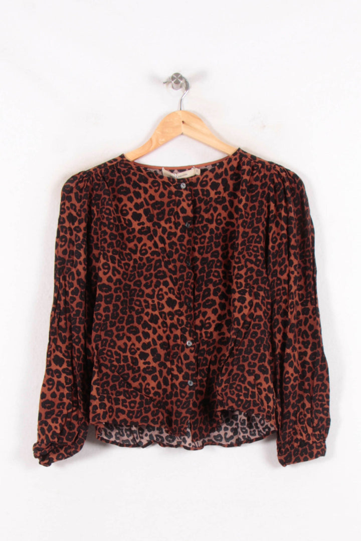 Blouse Léopard Marron et Noir - Taille M/38 de la marque La Fée Maraboutée | PARAD82173 - Vendu par Paradigme - Image 2