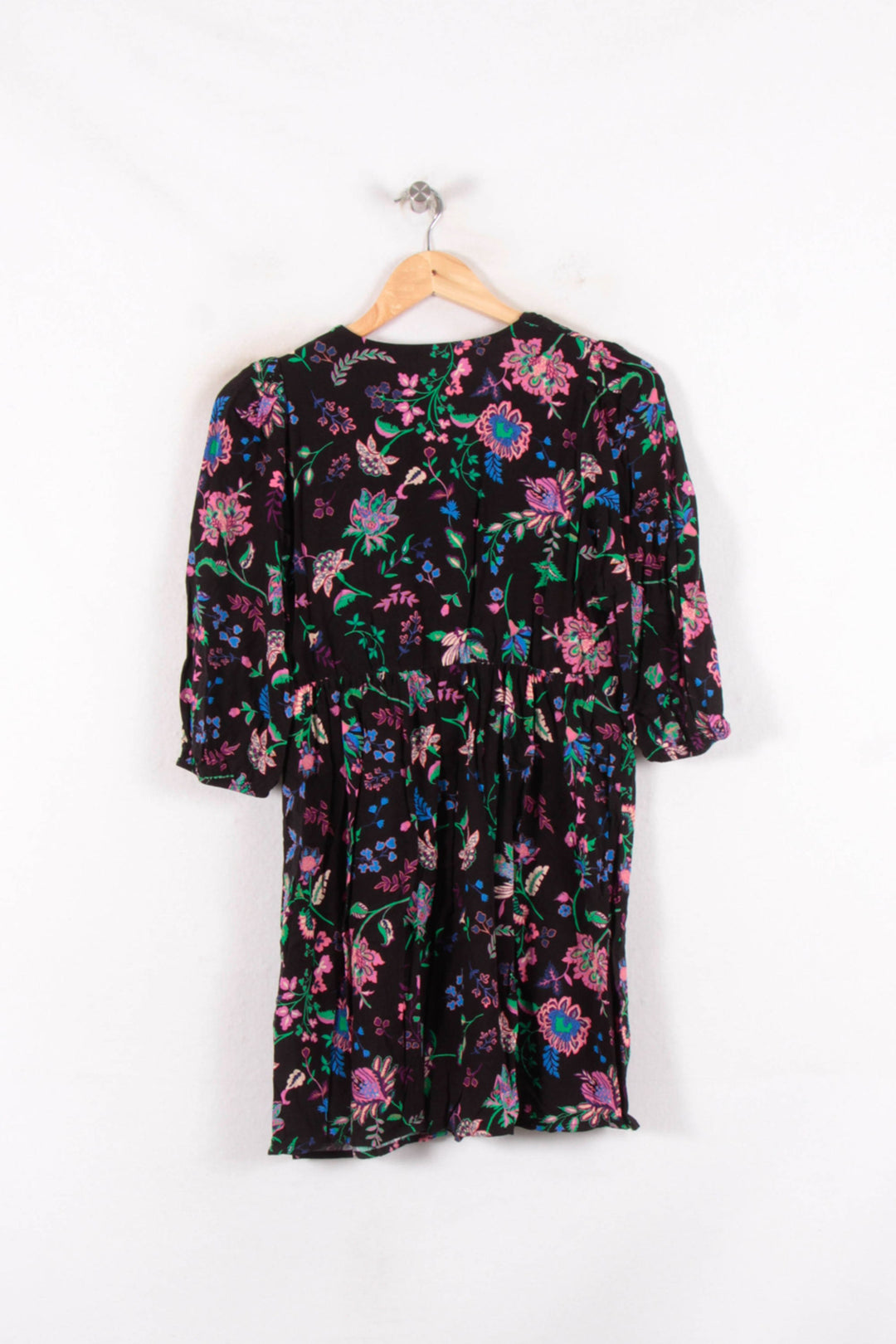 Robe Fleurie Noire et Multicolore - Taille S/36 de la marque La Fée Maraboutée | PARAD82176 - Vendu par Paradigme - Image 4