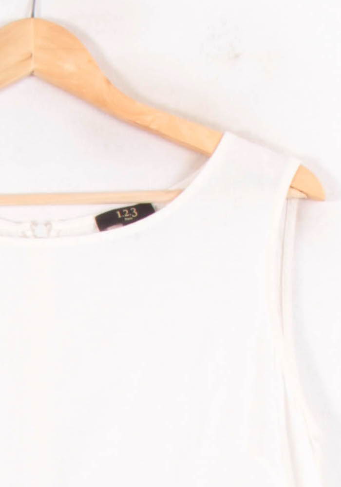 Robe Sans Manches Blanc Beige et Jaune - Taille M/38 de la marque Maison 123 | PARAD82179 - Vendu par Paradigme - Image 3