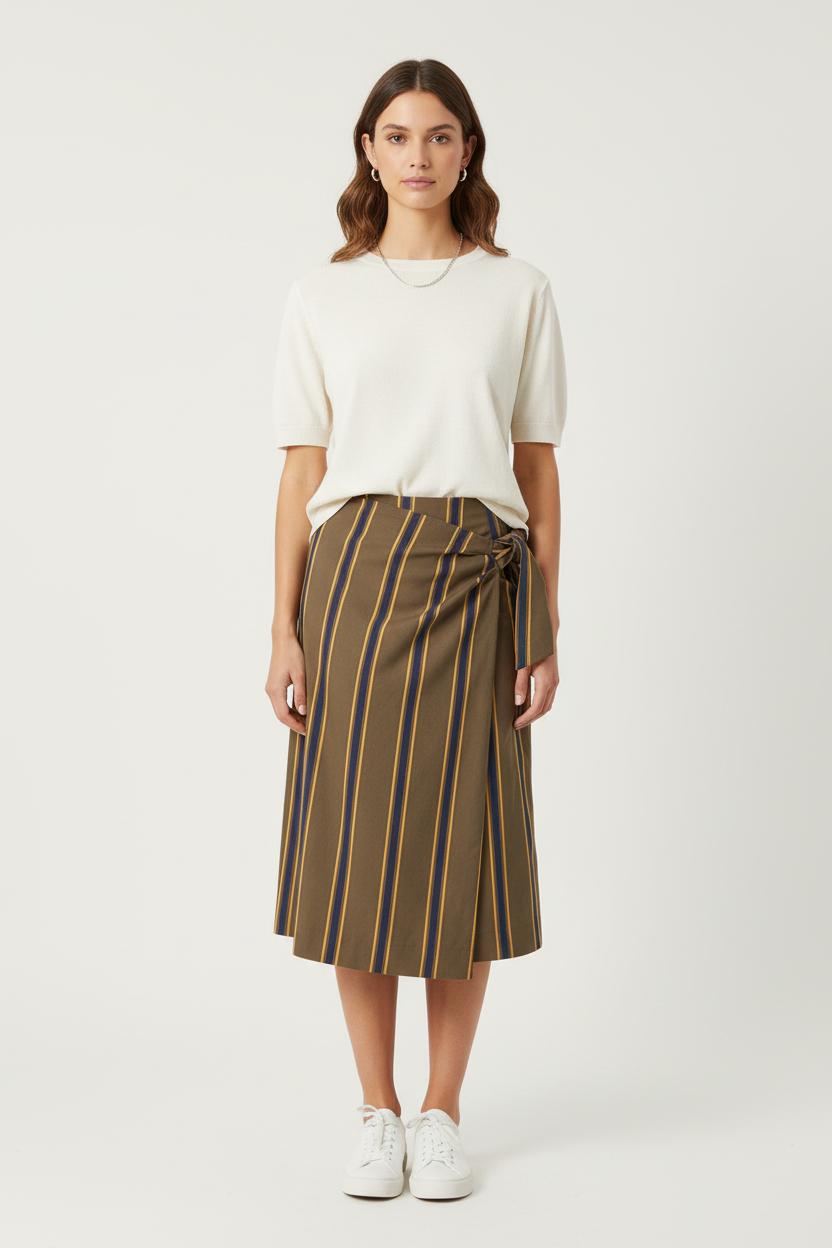 Jupe Longue Marron et Jaune - Taille L/40 de la marque Caroll | PARAD82184 - Vendu par Paradigme - Image 1