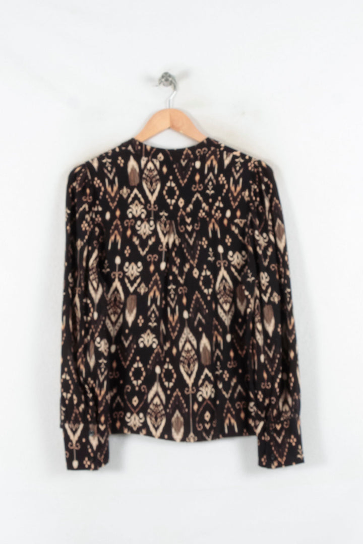 Blouse Noire et Beige - Taille XL/42 de la marque La Fée Maraboutée | PARAD82194 - Vendu par Paradigme - Image 4