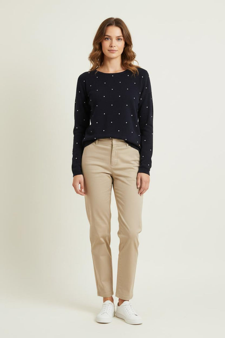 Pull Bleu à Pois Blancs - Taille S/36 de la marque Des petits hauts | PARAD82197 - Vendu par Paradigme - Image 1