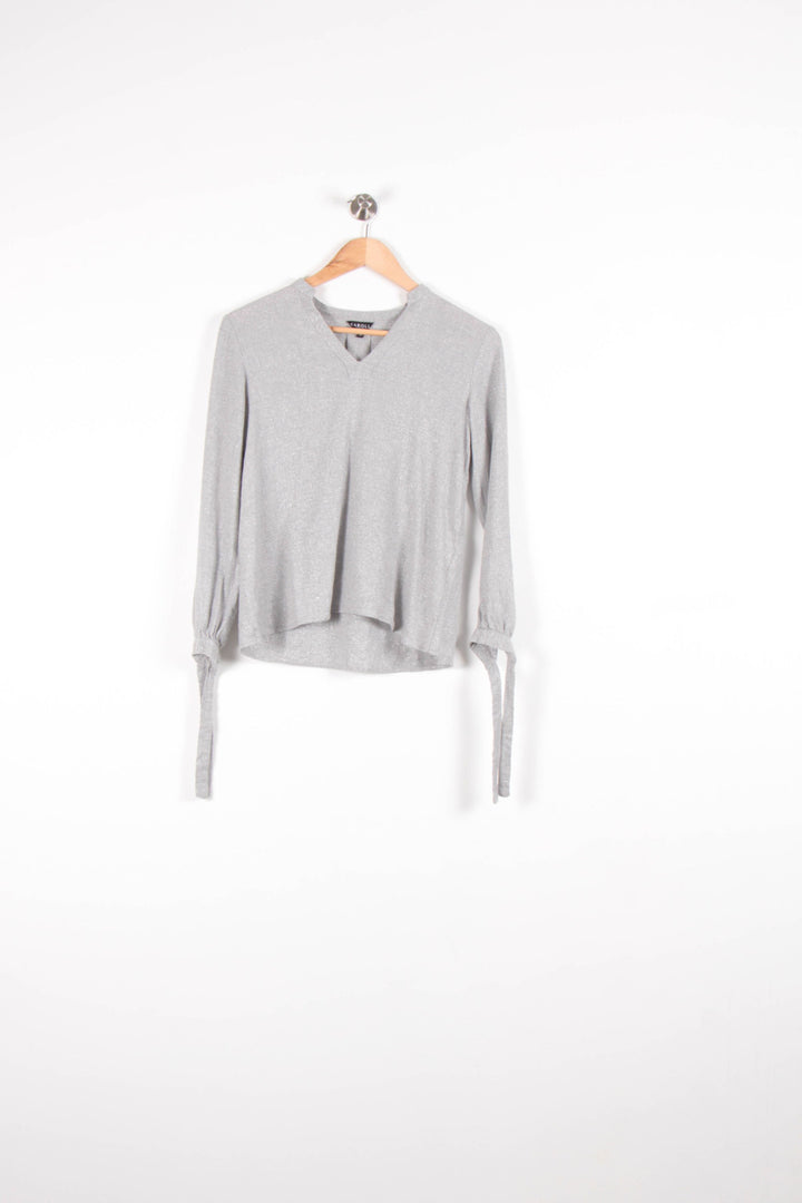 Blouse Grise - Taille S/36 de la marque Caroll | PARAD82243 - Vendu par Paradigme - Image 2