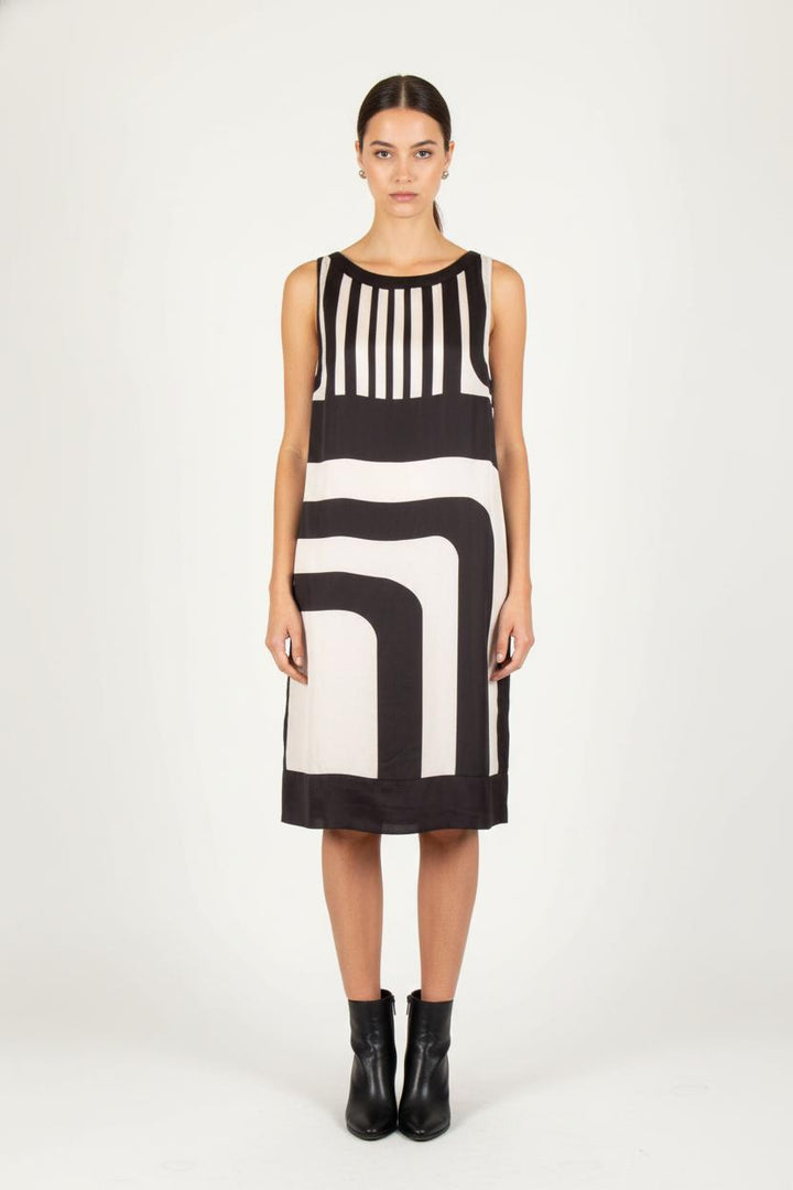Robe Midi Noire et Blanche - Taille L/40 de la marque Derhy | PARAD82245 - Vendu par Paradigme - Image 1