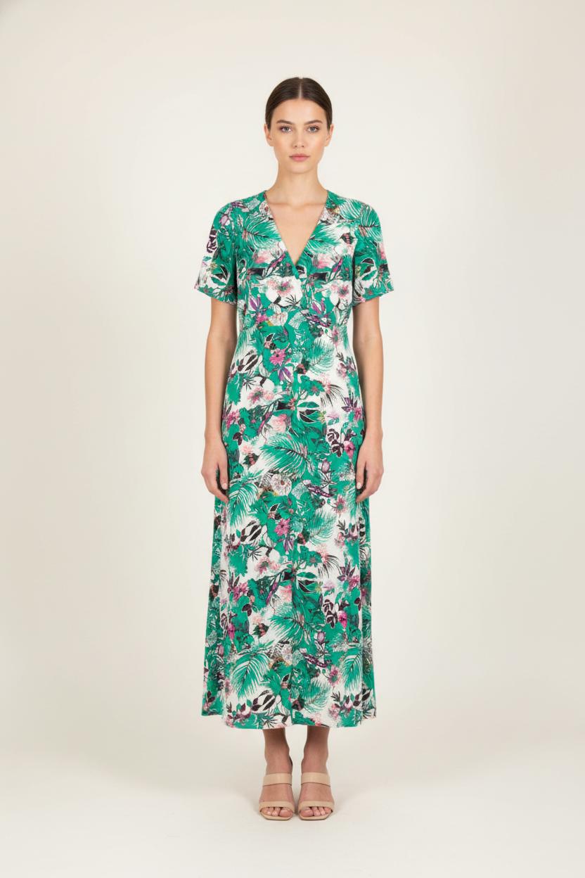 Robe Longue Verte et Blanche - Taille S/36 de la marque IKKS | PARAD82277 - Vendu par Paradigme - Image 1