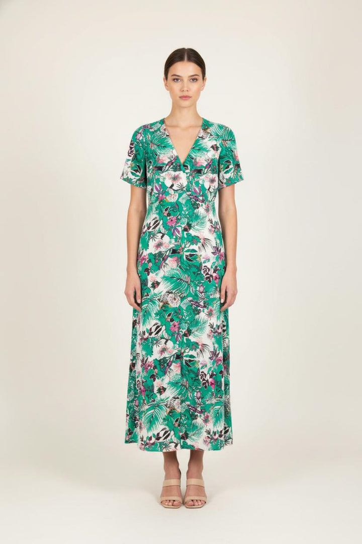 Robe Longue Verte et Blanche - Taille S/36 de la marque IKKS | PARAD82277 - Vendu par Paradigme - Image 1