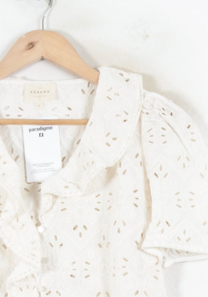 Chemisier Blanc - Taille L/40 de la marque Sézane | PARAD82299 - Vendu par Paradigme - Image 3