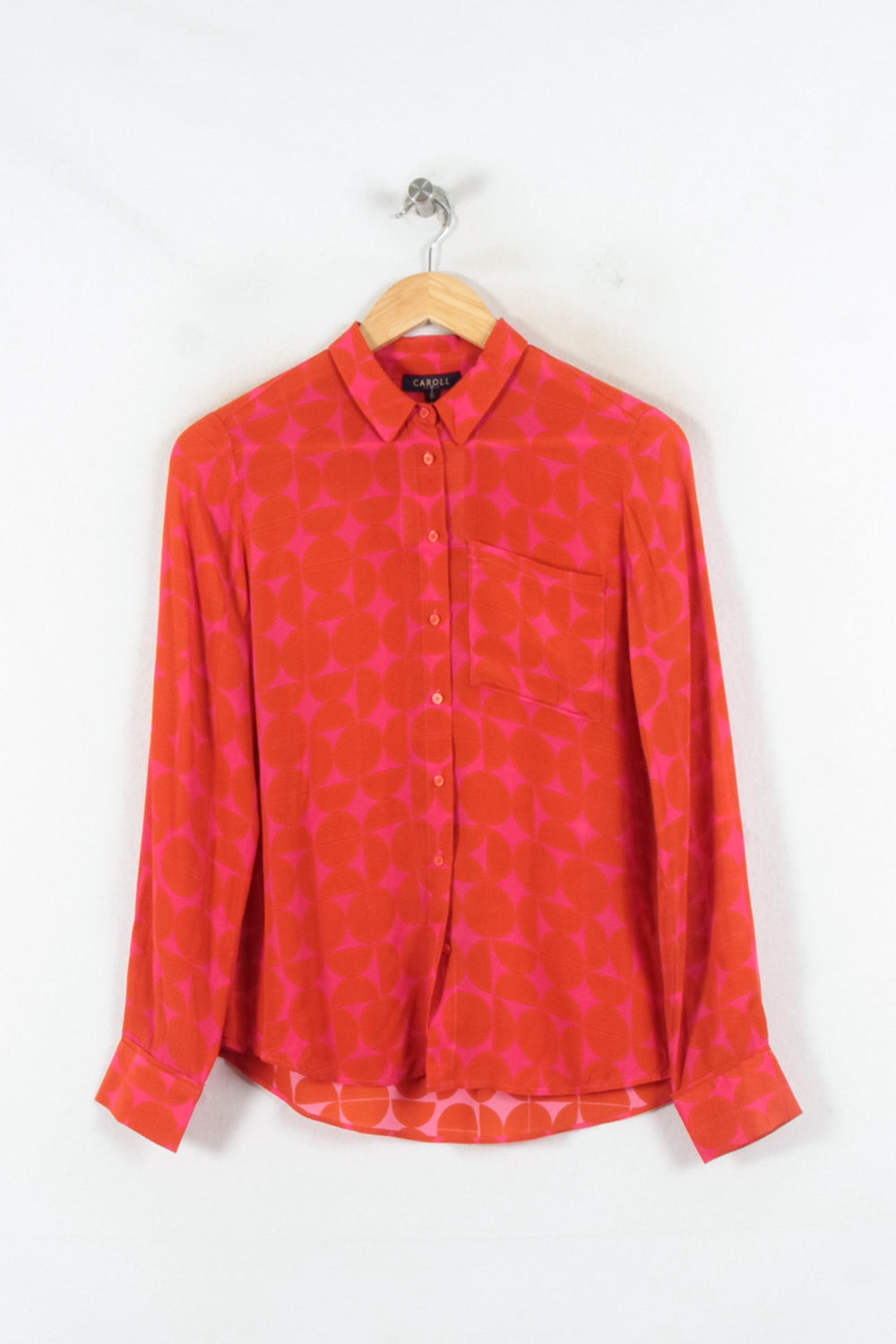 Chemise Orange et Rose - Taille S/36 de la marque Caroll | PARAD82311 - Vendu par Paradigme - Image 2