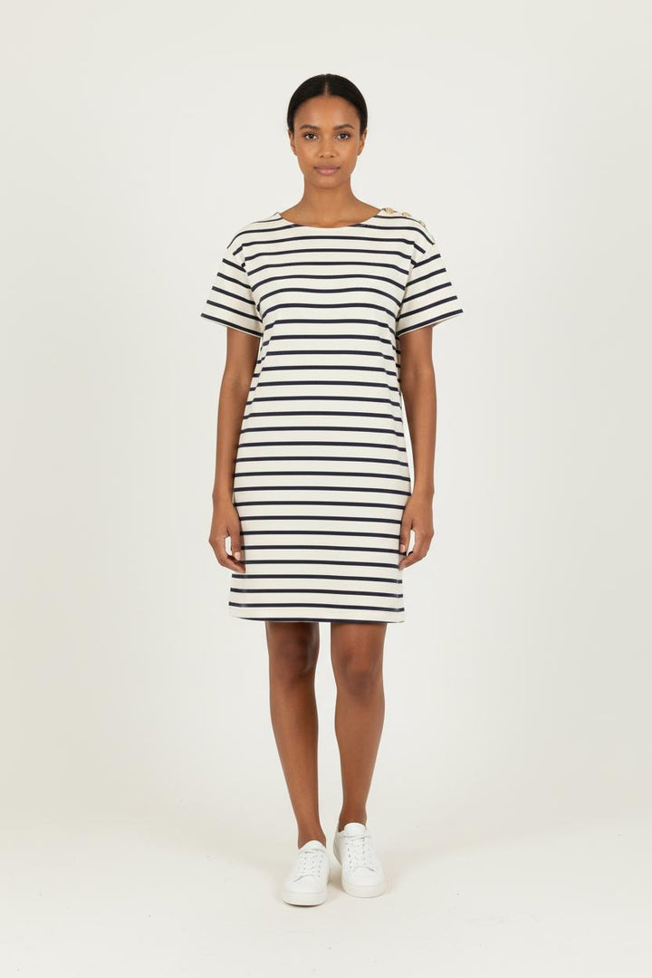 Robe Marinière Blanche et Marine - Taille S/36 de la marque Sézane | PARAD82319 - Vendu par Paradigme - Image 1