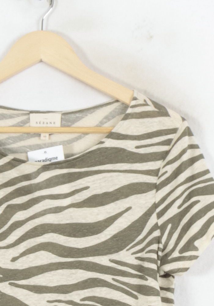 Tee-shirt Beige et Kaki - Taille XS/34 de la marque Sézane | PARAD82323 - Vendu par Paradigme - Image 3