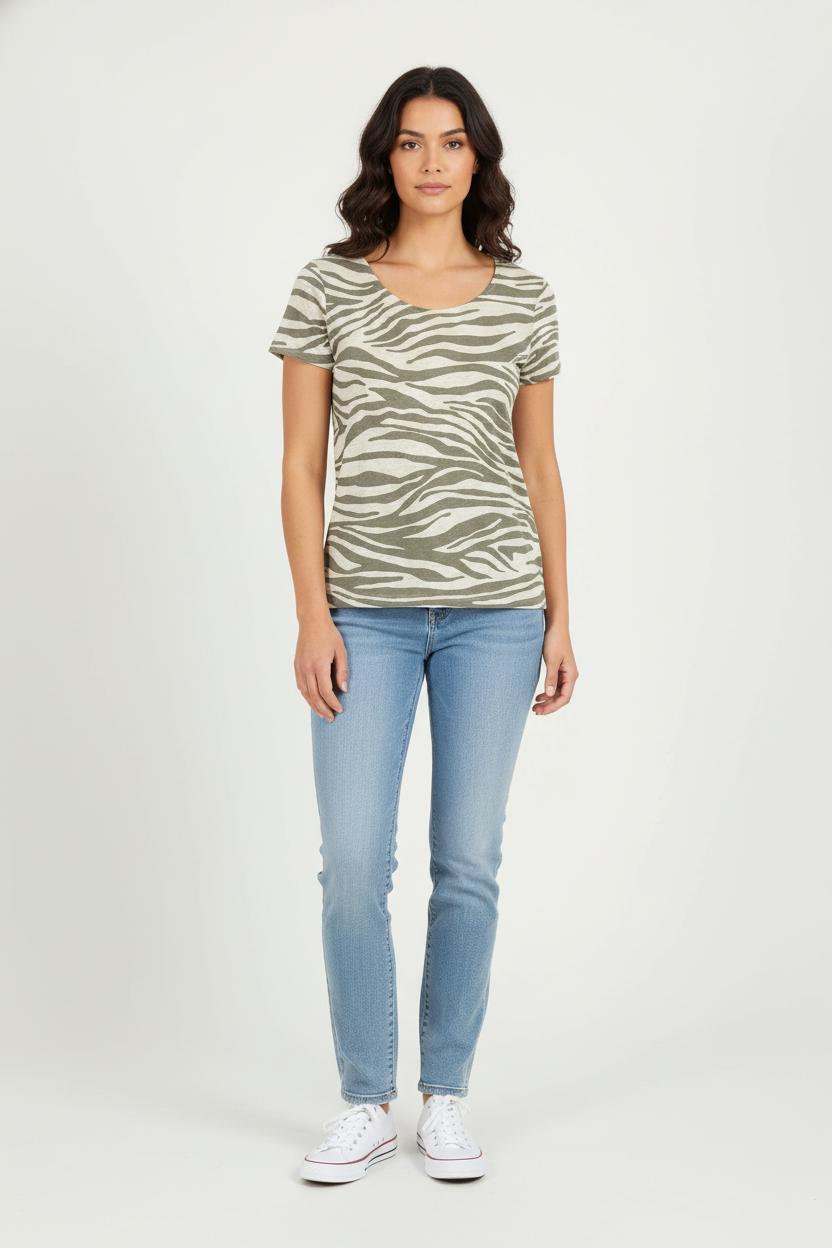 Tee-shirt Beige et Kaki - Taille XS/34 de la marque Sézane | PARAD82323 - Vendu par Paradigme - Image 1