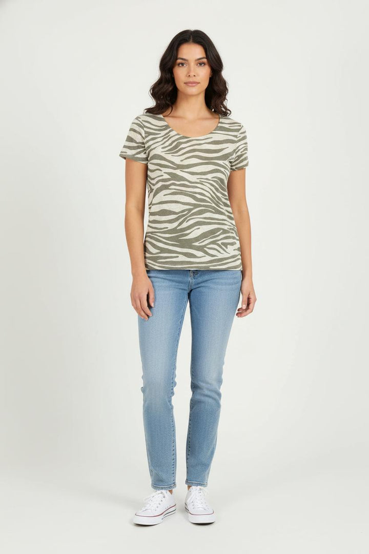 Tee-shirt Beige et Kaki - Taille XS/34 de la marque Sézane | PARAD82323 - Vendu par Paradigme - Image 1