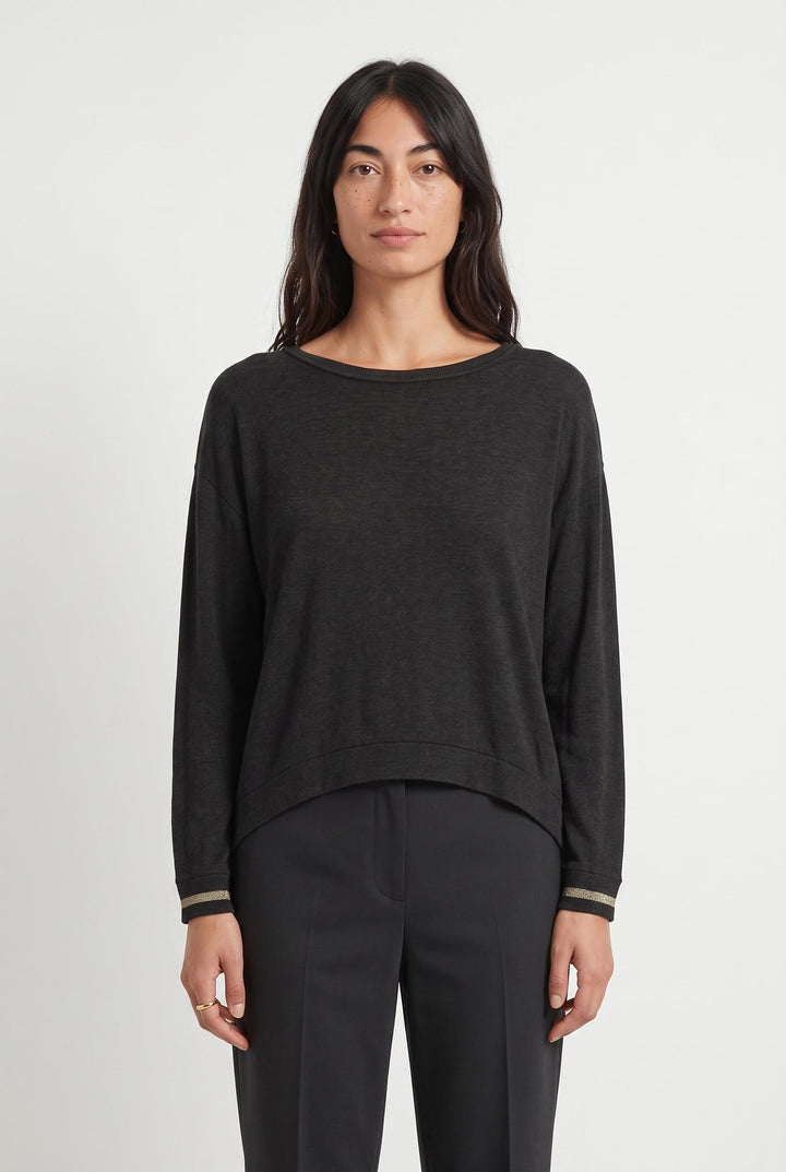 Pull Noir - Taille S/36 de la marque Majestic Filatures | PARAD82332 - Vendu par Paradigme - Image 1