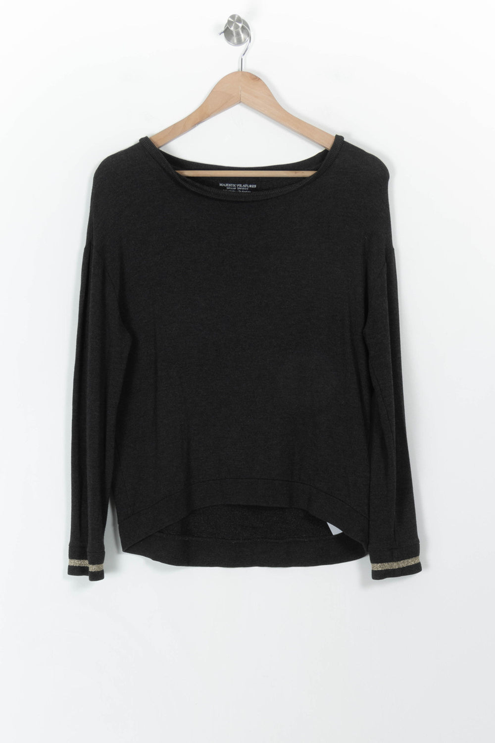 Pull Noir - Taille S/36 de la marque Majestic Filatures | PARAD82332 - Vendu par Paradigme - Image 2