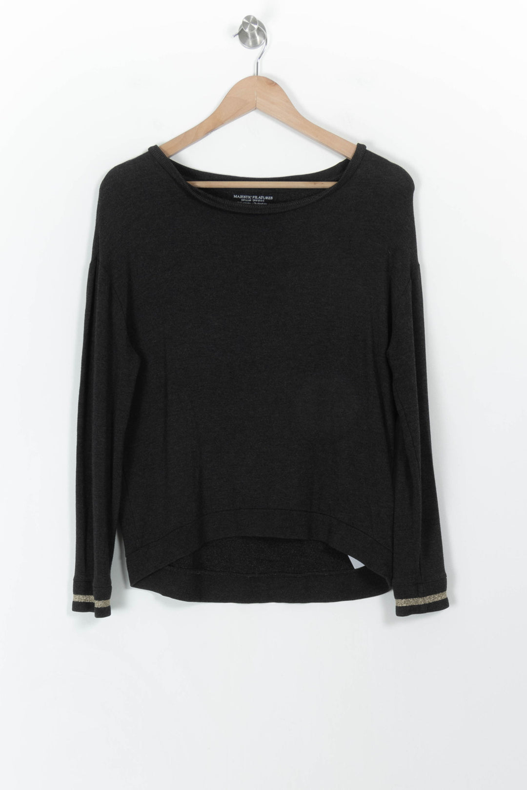 Pull Noir - Taille S/36 de la marque Majestic Filatures | PARAD82332 - Vendu par Paradigme - Image 2