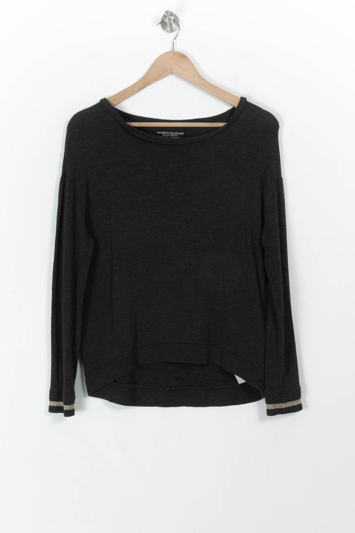 Pull Noir - Taille S/36 de la marque Majestic Filatures | PARAD82332 - Vendu par Paradigme - Image 2