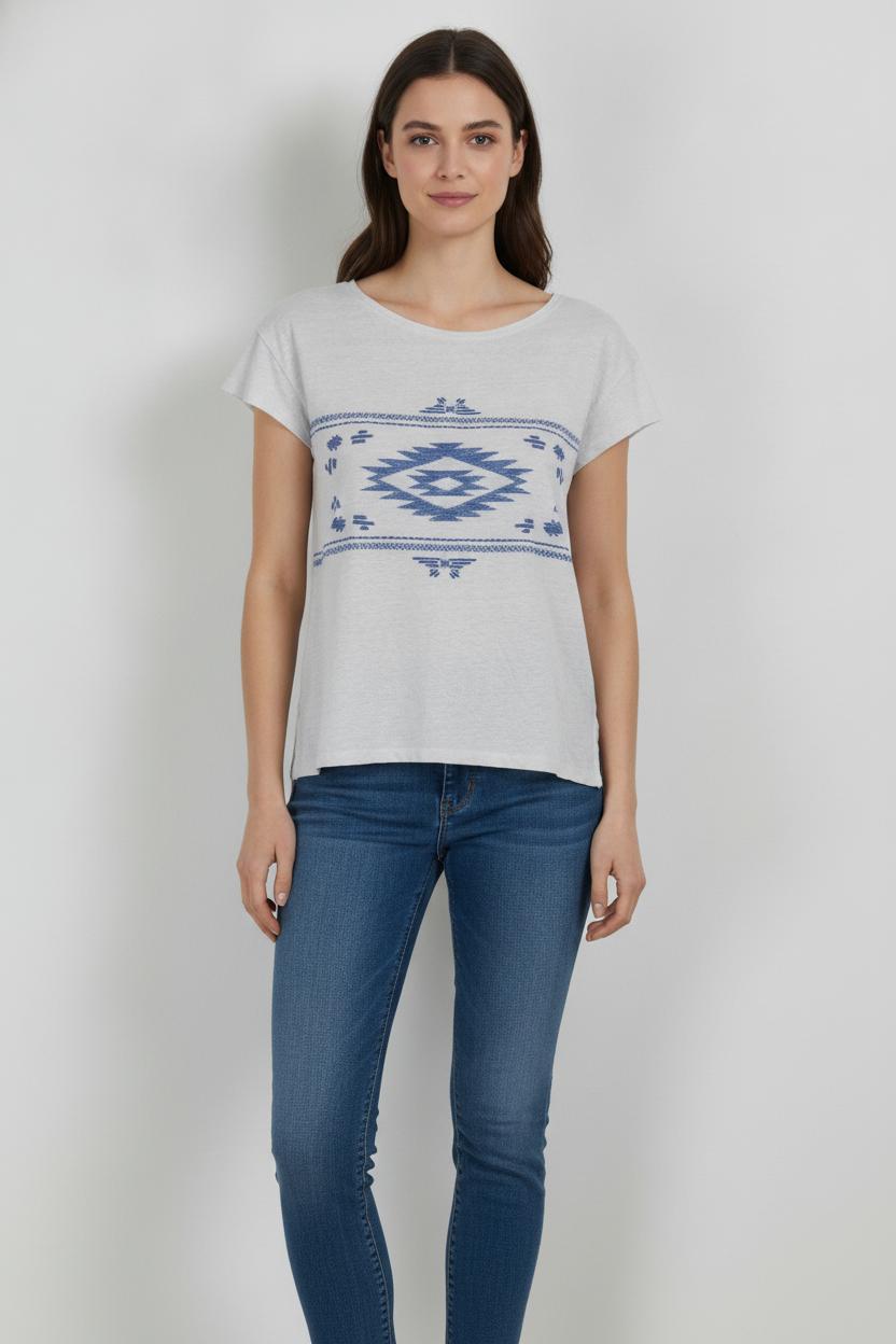 Tee-shirt Blanc et Bleu - Taille S/36 de la marque Comptoir des Cotonniers | PARAD82335 - Vendu par Paradigme - Image 1