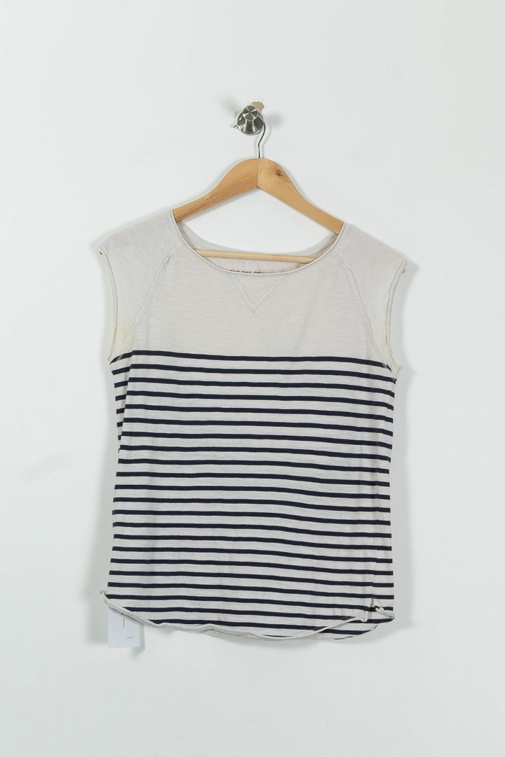 Débardeur Blanc et Bleu Marine - Taille S/36 de la marque Comptoir des Cotonniers | PARAD82336 - Vendu par Paradigme - Image 2