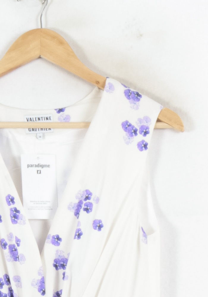 Robe Midi Blanche et Violette - Taille M/38 de la marque Valentine Gauthier | PARAD82356 - Vendu par Paradigme - Image 3