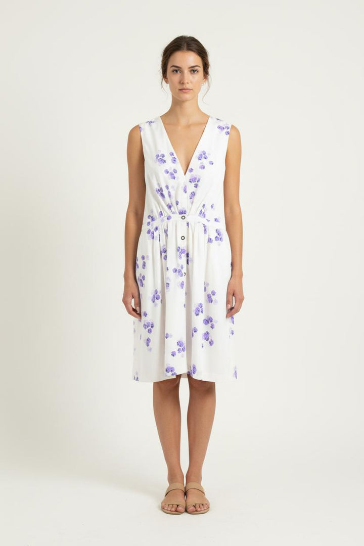 Robe Midi Blanche et Violette - Taille M/38 de la marque Valentine Gauthier | PARAD82356 - Vendu par Paradigme - Image 1