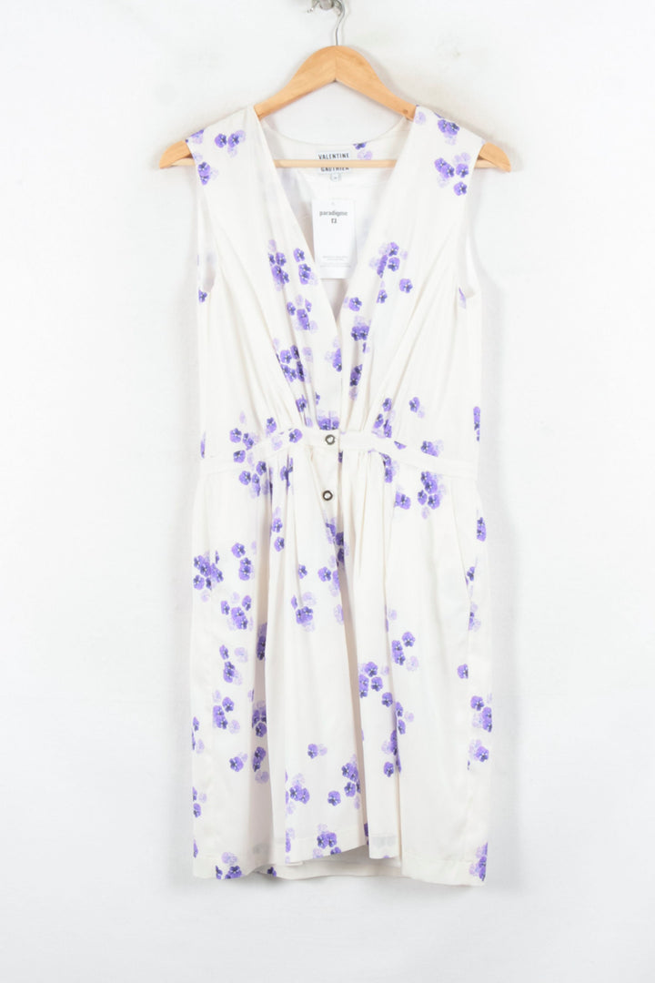 Robe Midi Blanche et Violette - Taille M/38 de la marque Valentine Gauthier | PARAD82356 - Vendu par Paradigme - Image 2