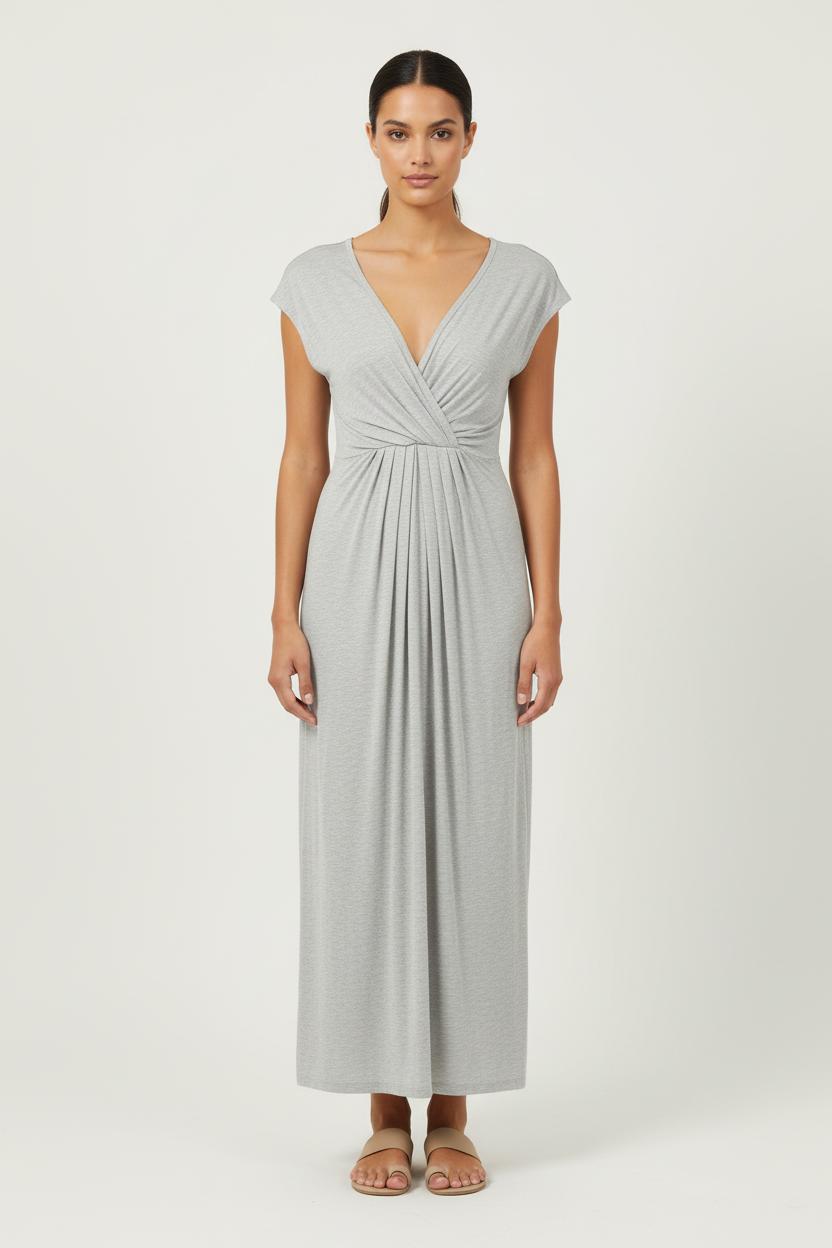 Robe Drapée Grise - Taille M/38 de la marque ba&sh | PARAD82373 - Vendu par Paradigme - Image 1