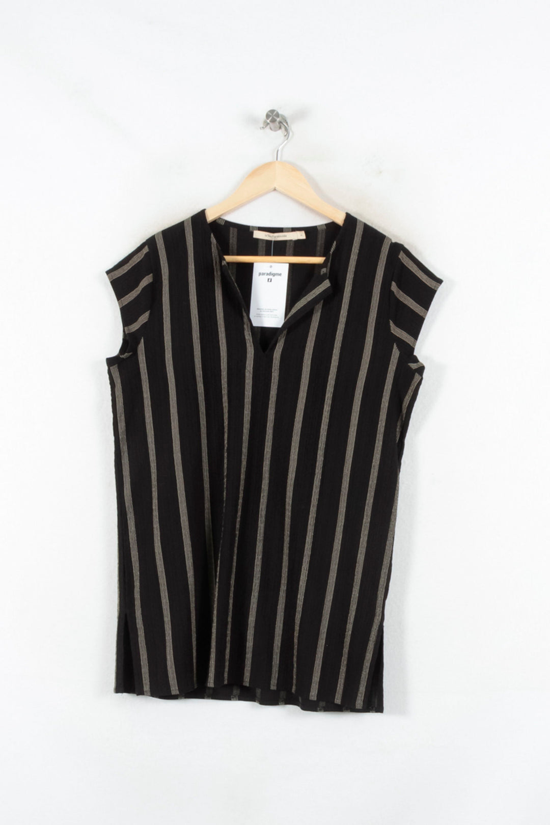 Blouse Noire et Beige - Taille S/36 de la marque La Fée Maraboutée | PARAD82386 - Vendu par Paradigme - Image 2