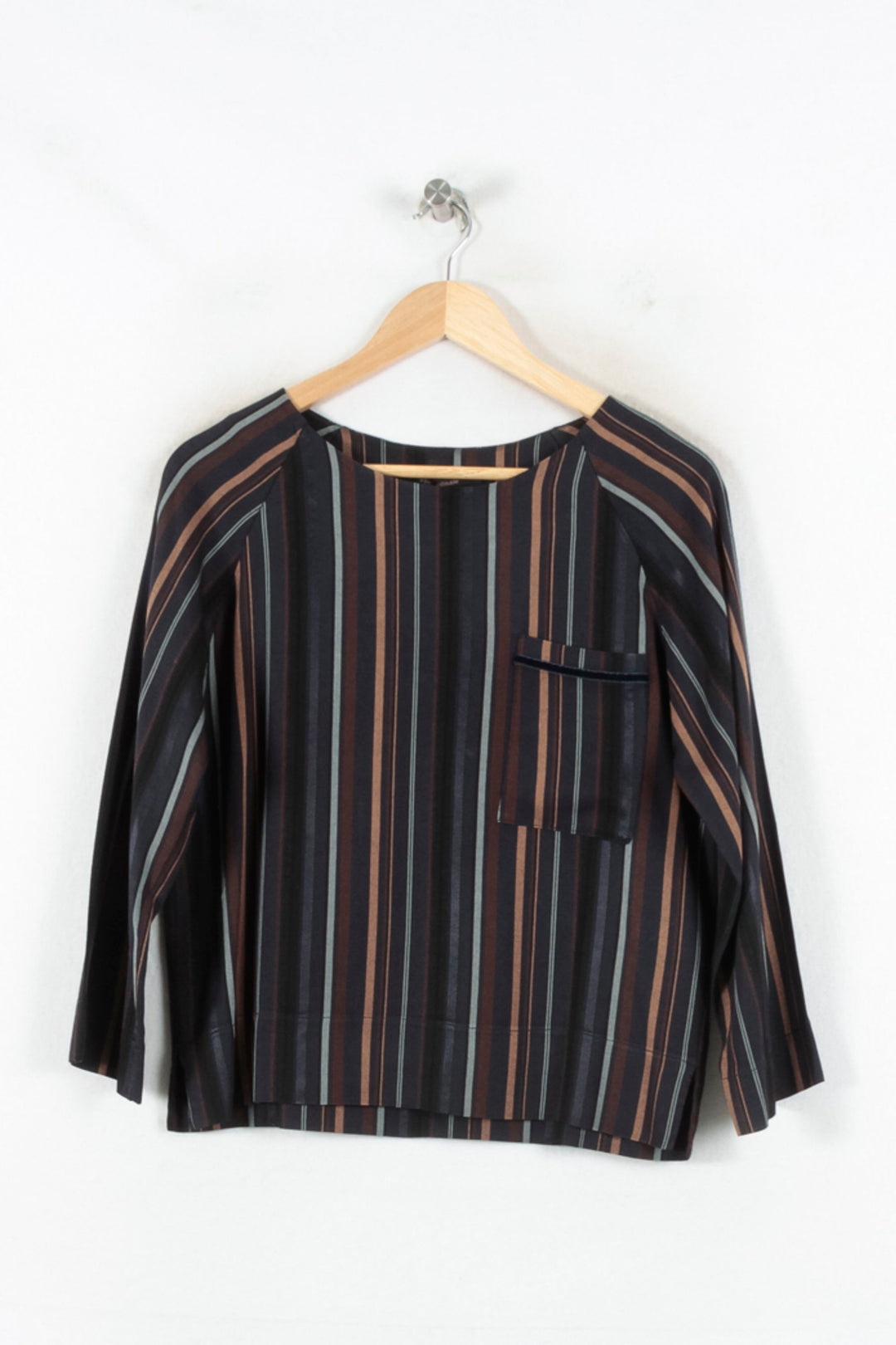 Blouse Noire et Marron - Taille M/38 de la marque La Fée Maraboutée | PARAD82388 - Vendu par Paradigme - Image 2