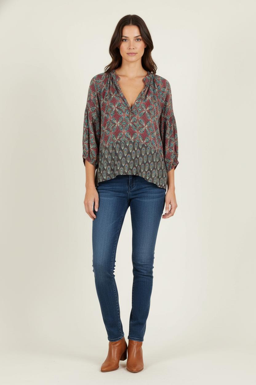 Blouse Multicolore - Taille M/38 de la marque La Fée Maraboutée | PARAD82389 - Vendu par Paradigme - Image 1