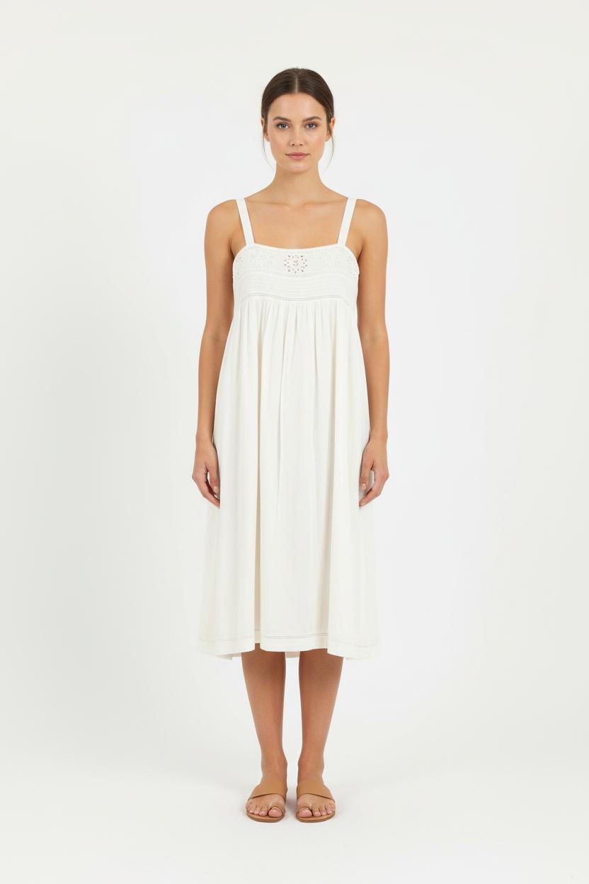 Robe Brodée Blanche - Taille S/36 de la marque Léon & Harper | PARAD82395 - Vendu par Paradigme - Image 1