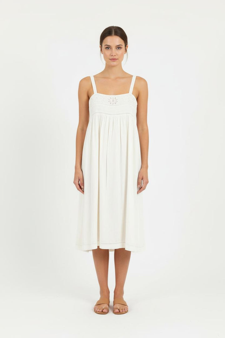 Robe Brodée Blanche - Taille S/36 de la marque Léon & Harper | PARAD82395 - Vendu par Paradigme - Image 1