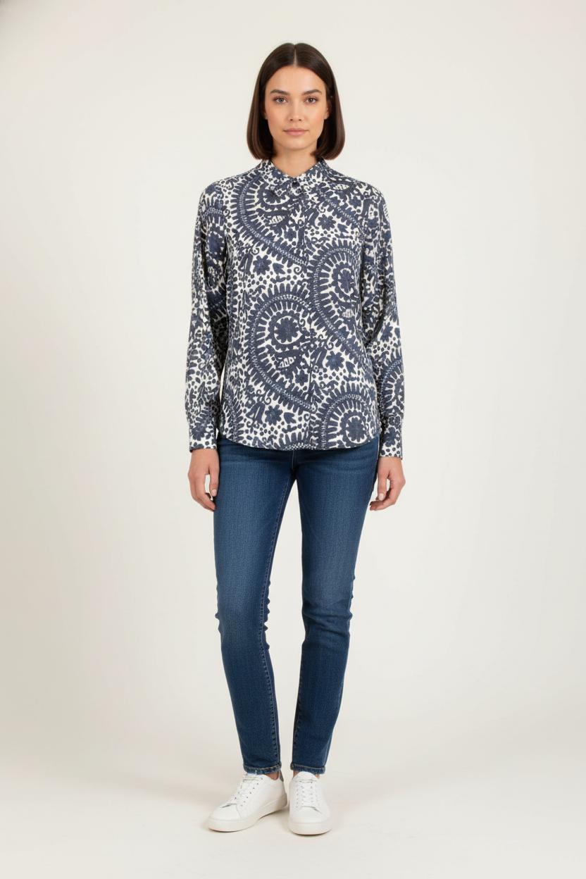 Chemise Blanche et Bleue - Taille S/36 de la marque Maison 123 | PARAD82401 - Vendu par Paradigme - Image 1