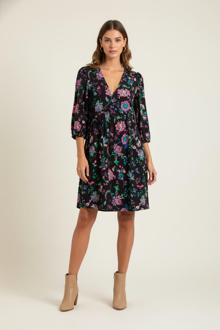 Robe Fleurie Noire - Taille XL/42 de la marque La Fée Maraboutée | PARAD82404 - Vendu par Paradigme - Image 1