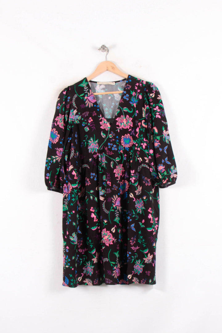 Robe Fleurie Noire - Taille XL/42 de la marque La Fée Maraboutée | PARAD82404 - Vendu par Paradigme - Image 2